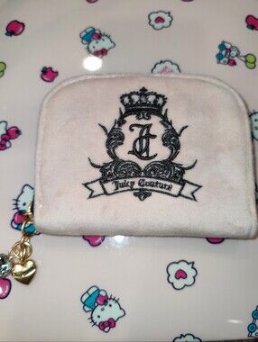 Juicy Couture Velour Pink Zippy Compact Wallet